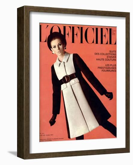 L'Officiel, October 1967 - Jeanne Lanvin-Roland Bianchini-Framed Art Print