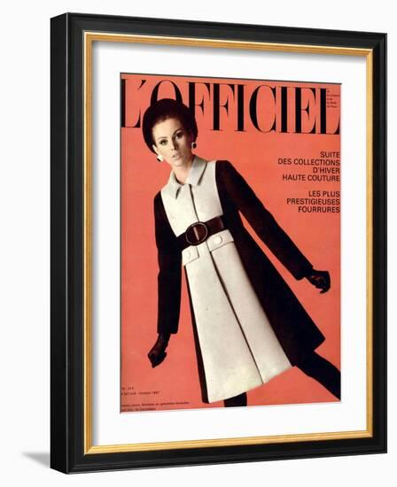 L'Officiel, October 1967 - Jeanne Lanvin-Roland Bianchini-Framed Art Print