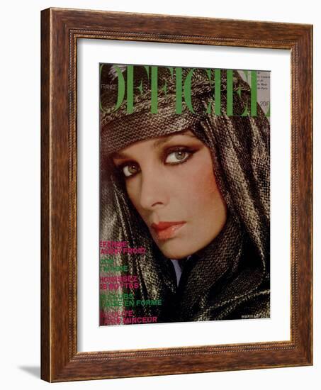 L'Officiel, October 1977 - Marie Laforêt-Rodolphe Haussaire-Framed Art Print