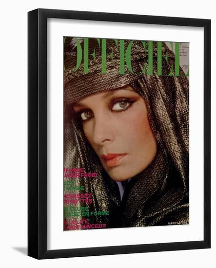 L'Officiel, October 1977 - Marie Laforêt-Rodolphe Haussaire-Framed Art Print