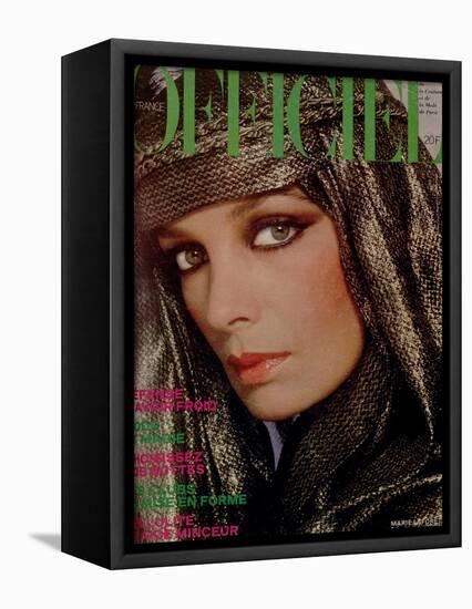 L'Officiel, October 1977 - Marie Laforêt-Rodolphe Haussaire-Framed Stretched Canvas