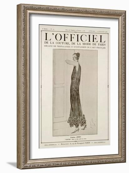 L'Officiel, October-November 1923 - Vertige Robe en Tulle Perlé de Cristal-Jenny-Framed Art Print