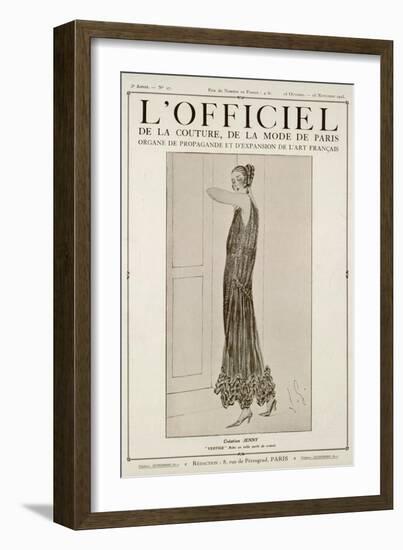 L'Officiel, October-November 1923 - Vertige Robe en Tulle Perlé de Cristal-Jenny-Framed Art Print