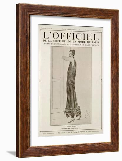 L'Officiel, October-November 1923 - Vertige Robe en Tulle Perlé de Cristal-Jenny-Framed Art Print