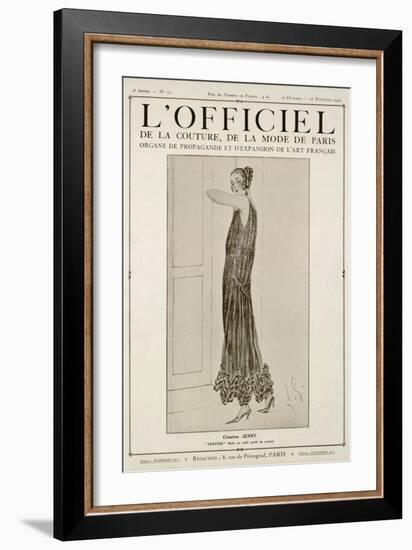 L'Officiel, October-November 1923 - Vertige Robe en Tulle Perlé de Cristal-Jenny-Framed Art Print