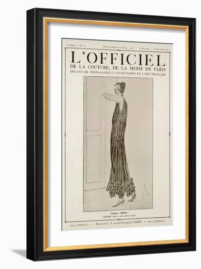 L'Officiel, October-November 1923 - Vertige Robe en Tulle Perlé de Cristal-Jenny-Framed Art Print