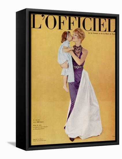 L'Officiel - Robe de Grès en Satin de Soie Ducal de Bianchini-Férier-Philippe Pottier-Framed Stretched Canvas