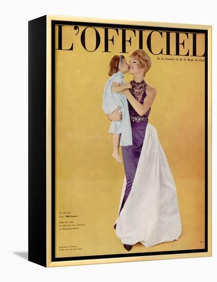 L'Officiel - Robe de Grès en Satin de Soie Ducal de Bianchini-Férier-Philippe Pottier-Framed Stretched Canvas