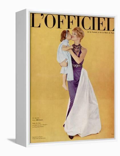 L'Officiel - Robe de Grès en Satin de Soie Ducal de Bianchini-Férier-Philippe Pottier-Framed Stretched Canvas