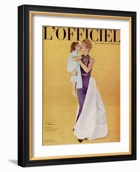 L'Officiel - Robe de Grès en Satin de Soie Ducal de Bianchini-Férier-Philippe Pottier-Framed Art Print