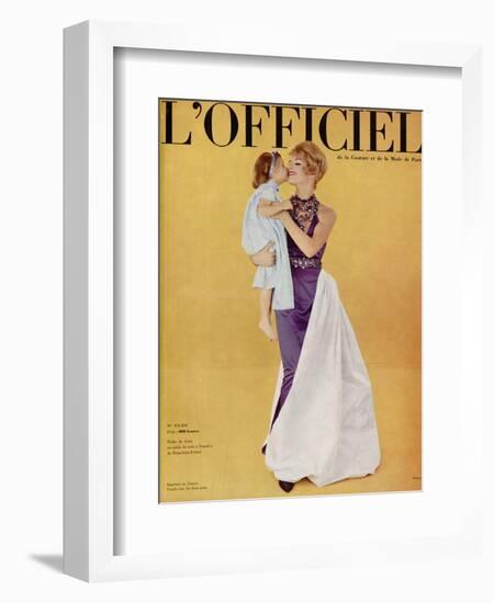 L'Officiel - Robe de Grès en Satin de Soie Ducal de Bianchini-Férier-Philippe Pottier-Framed Premium Giclee Print