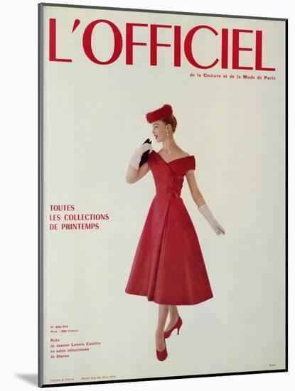 L'Officiel - Robe de Jean Lanvin Castillo en Satin Aléoutienne de Staron-Philippe Pottier-Mounted Art Print