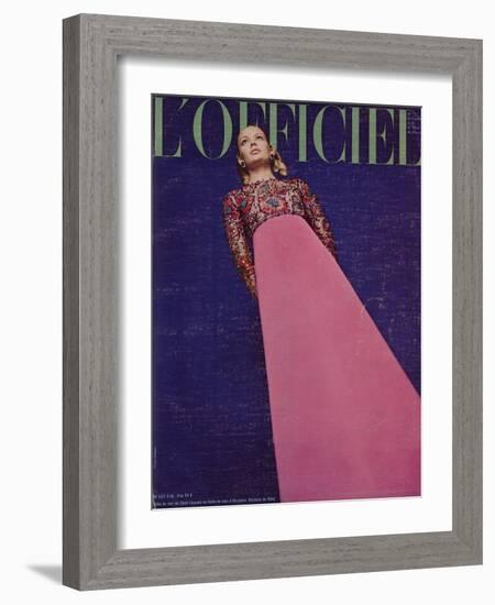 L'Officiel - Robe du Soir de Saint-Laurent en Faille de Soie d'Abraham Broderie de Rébé-Guégan-Framed Art Print