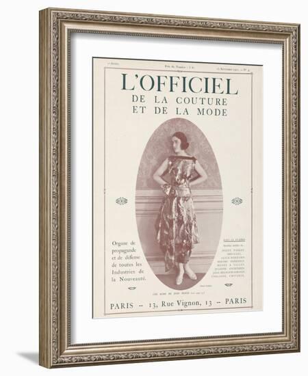 L'Officiel, September 15 1921 - Réverie d'Opium, Robe Jean Patou-Delphi-Framed Art Print