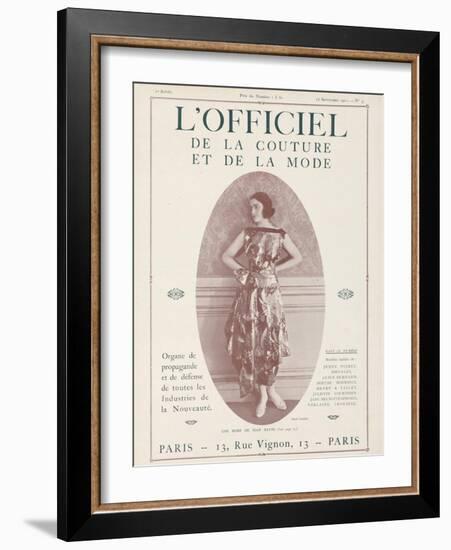 L'Officiel, September 15 1921 - Réverie d'Opium, Robe Jean Patou-Delphi-Framed Art Print