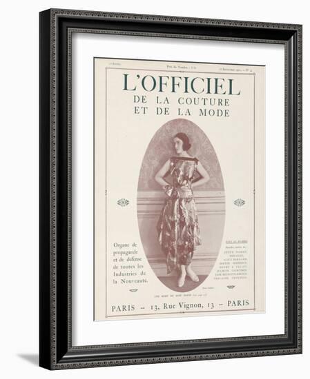 L'Officiel, September 15 1921 - Réverie d'Opium, Robe Jean Patou-Delphi-Framed Art Print