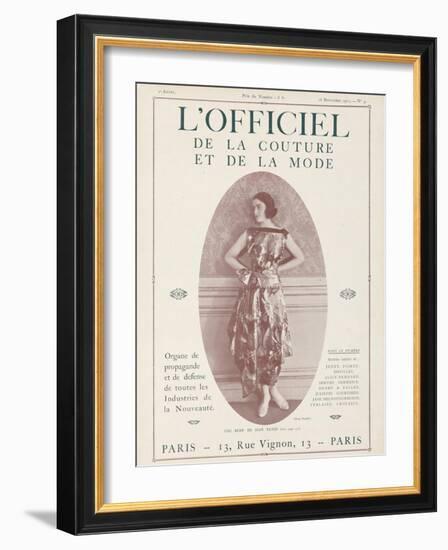 L'Officiel, September 15 1921 - Réverie d'Opium, Robe Jean Patou-Delphi-Framed Art Print