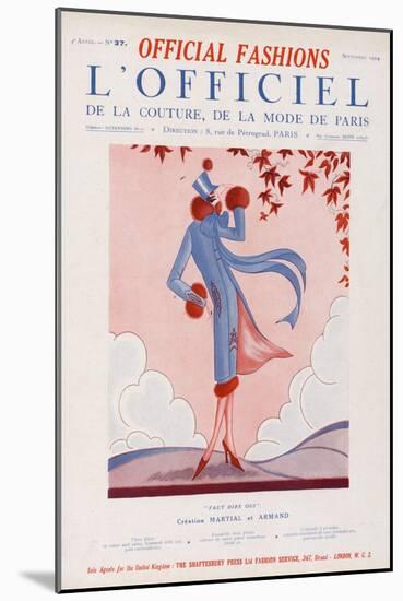 L'Officiel, September 1924 - Faut Dire Oui-Martial et Armand-Mounted Art Print