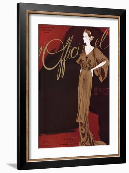 L'Officiel, September 1935 - Bruyere Fine Lame-null-Framed Art Print