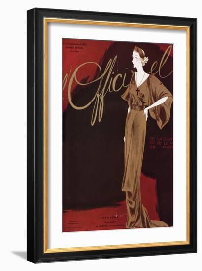 L'Officiel, September 1935 - Bruyere Fine Lame-null-Framed Art Print