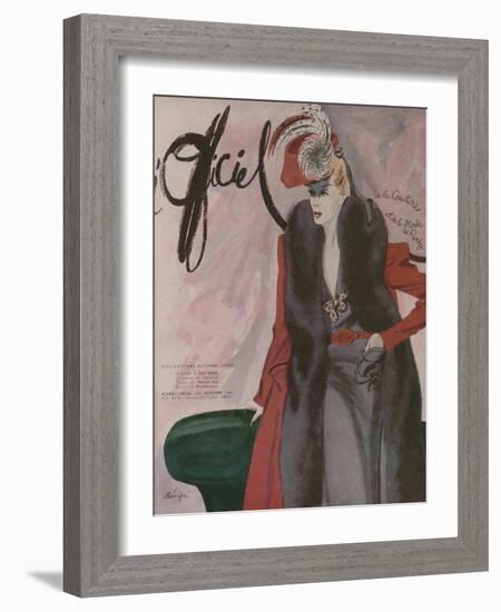 L'Officiel, September 1942 - Aux Marcelle Tizeau-Lbenigni-Framed Art Print