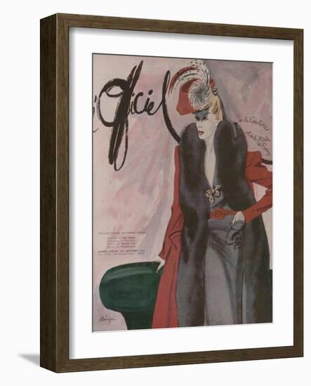 L'Officiel, September 1942 - Aux Marcelle Tizeau-Lbenigni-Framed Art Print