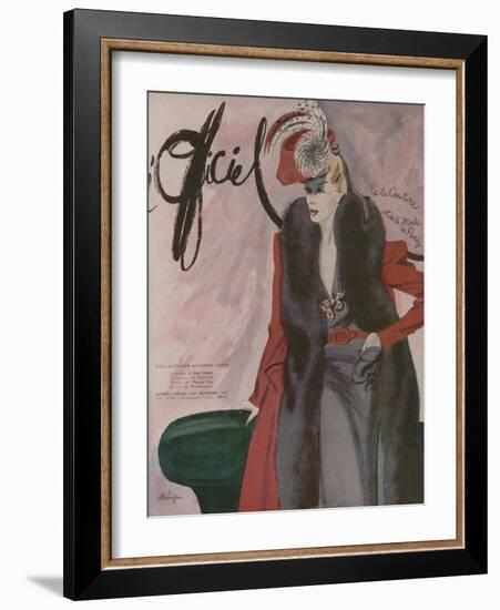 L'Officiel, September 1942 - Aux Marcelle Tizeau-Lbenigni-Framed Art Print