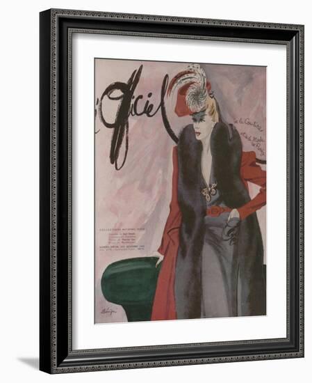 L'Officiel, September 1942 - Aux Marcelle Tizeau-Lbenigni-Framed Art Print