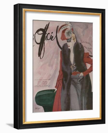 L'Officiel, September 1942 - Aux Marcelle Tizeau-Lbenigni-Framed Art Print