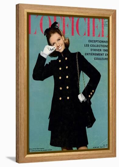 L'Officiel, September 1967 - Tailleur d'Yves-Saint Laurent-Guégan-Framed Stretched Canvas