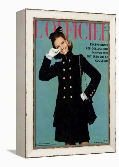 L'Officiel, September 1967 - Tailleur d'Yves-Saint Laurent-Guégan-Framed Stretched Canvas