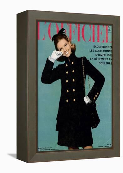 L'Officiel, September 1967 - Tailleur d'Yves-Saint Laurent-Guégan-Framed Stretched Canvas