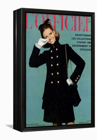 L'Officiel, September 1967 - Tailleur d'Yves-Saint Laurent-Guégan-Framed Stretched Canvas