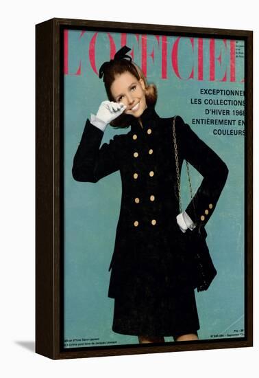 L'Officiel, September 1967 - Tailleur d'Yves-Saint Laurent-Guégan-Framed Stretched Canvas