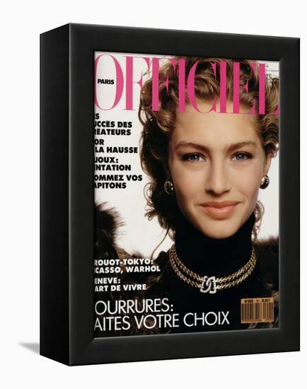 L'Officiel, September 1989 - Tanya-Serge Barbeau-Framed Stretched Canvas