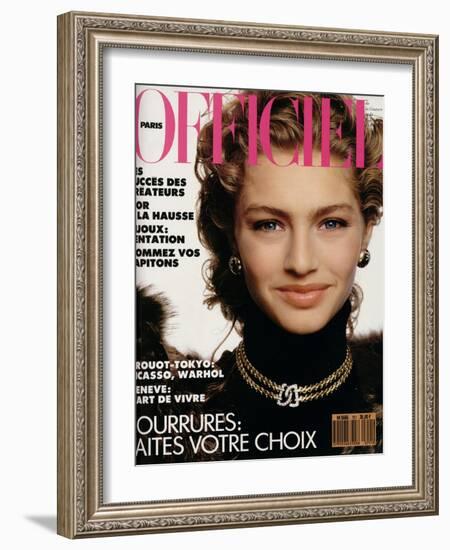 L'Officiel, September 1989 - Tanya-Serge Barbeau-Framed Art Print