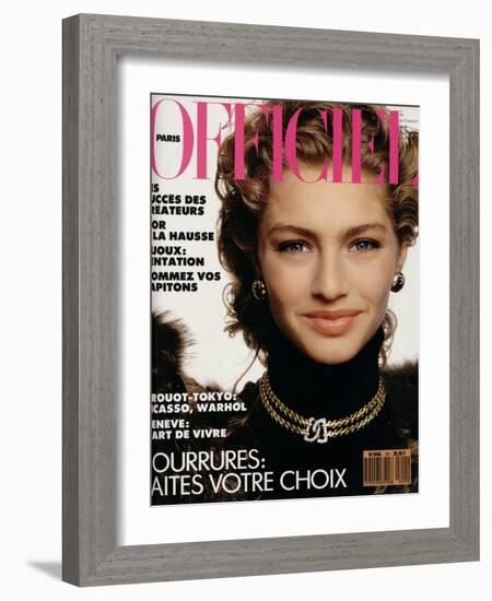 L'Officiel, September 1989 - Tanya-Serge Barbeau-Framed Art Print