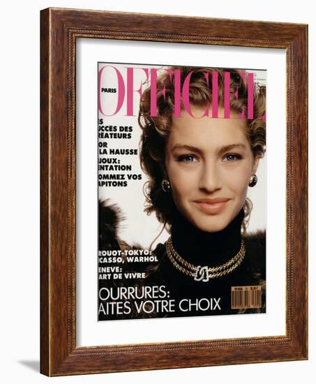 L'Officiel, September 1989 - Tanya-Serge Barbeau-Framed Art Print