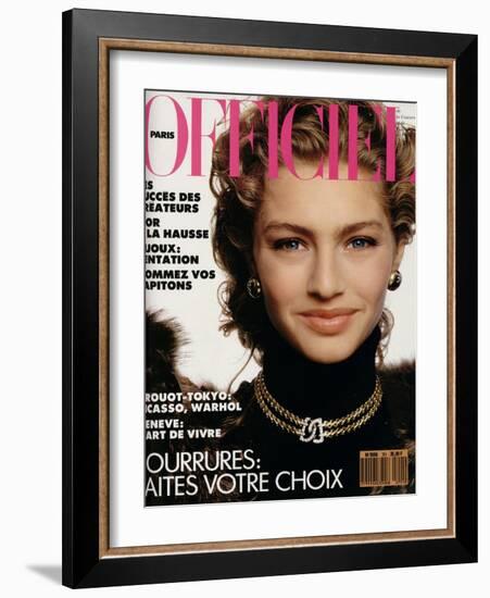 L'Officiel, September 1989 - Tanya-Serge Barbeau-Framed Art Print