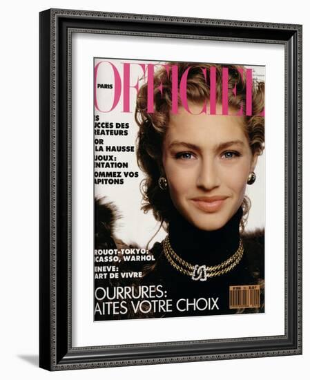 L'Officiel, September 1989 - Tanya-Serge Barbeau-Framed Art Print