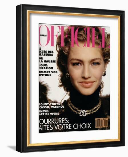 L'Officiel, September 1989 - Tanya-Serge Barbeau-Framed Art Print