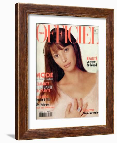 L'Officiel, September 1994 - Christy Turlington-Francesco Scavullo-Framed Art Print