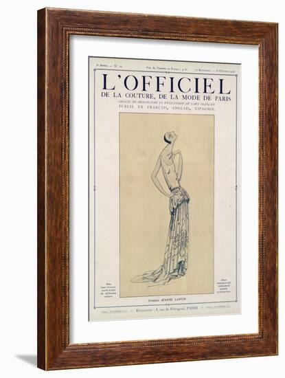 L'Officiel, September-October 1923 - Création Jeanne Lanvin-Jeanne Lanvin-Framed Art Print