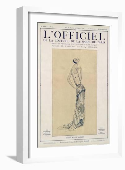 L'Officiel, September-October 1923 - Création Jeanne Lanvin-Jeanne Lanvin-Framed Art Print