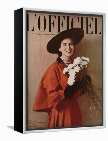 L'Officiel, Special Issue - Ensemble de Christian Dior-Philippe Pottier-Framed Stretched Canvas