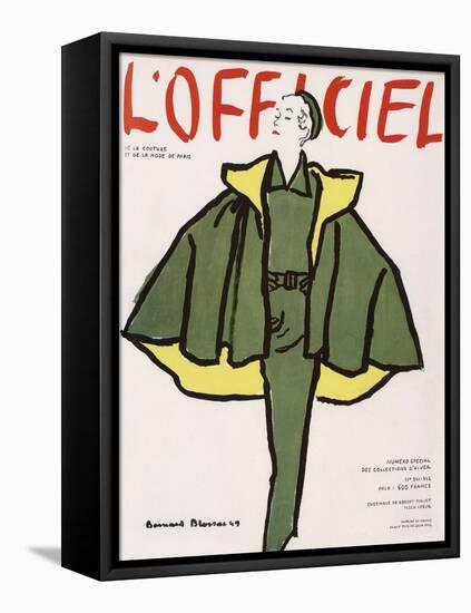 L'Officiel, Winter Special Issue - Ensemble de Robert Piguet, Tissu Lesur-Bernard Blossac-Framed Stretched Canvas