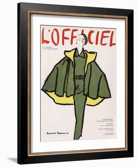 L'Officiel, Winter Special Issue - Ensemble de Robert Piguet, Tissu Lesur-Bernard Blossac-Framed Art Print