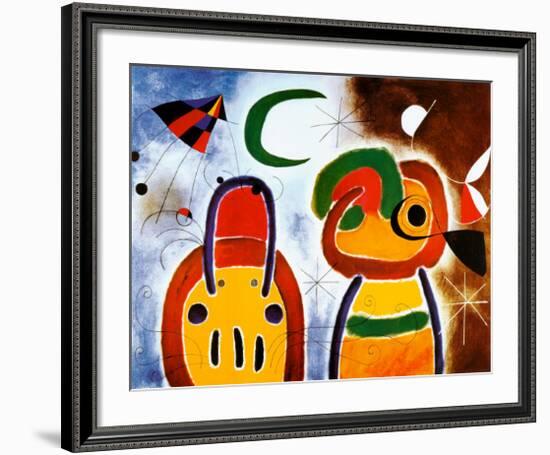 L'Oiseau au Plumage Deploye-Joan Miro-Framed Art Print