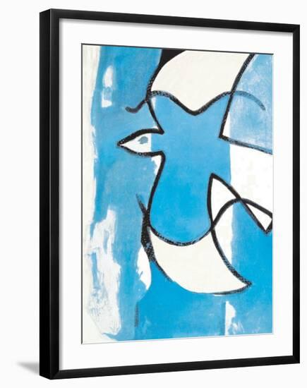 L'Oiseaux Bleu et Gris-Georges Braque-Framed Art Print