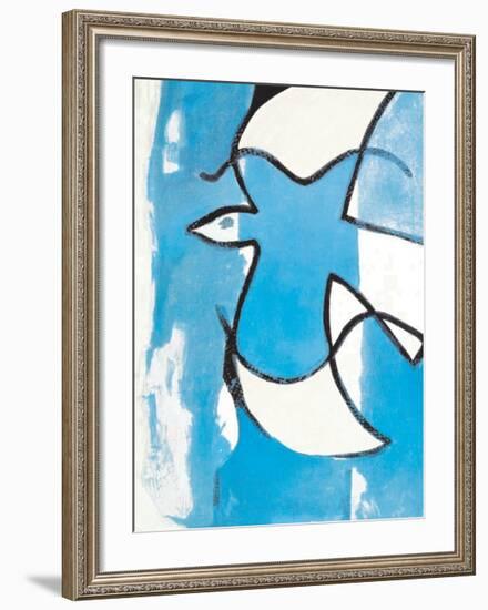 L'Oiseaux Bleu et Gris-Georges Braque-Framed Art Print